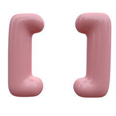 Pink bubble font. Inflated alphabet 3D ballon letters and numbers. Vector set. Vector illustration