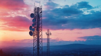 Comprehensive infrastructure including antennas for communication and broadcasting. 