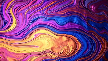 Fototapeta premium Abstract Swirling Vibrant Hues Colorful Liquid Marble Design