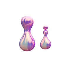 Purple blue plastic 3D balloon bubble letter I, latex glossy texture