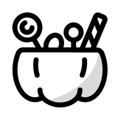 candy collection icon with shady style, perfect for user interface projects