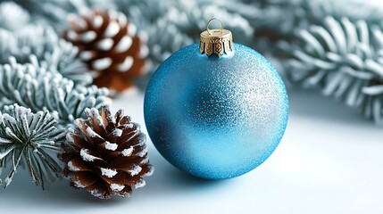 Festive Christmas Ornament and Pine Cones Decor