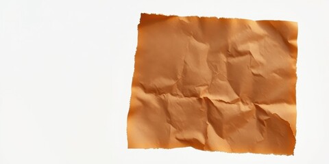 Fototapeta premium Rustic Brown Wrinkled Paper Texture on White Background Ideal for Design Projects and Craft Applications