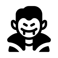 male vampire icon with glyph style, perfect for user interface projects