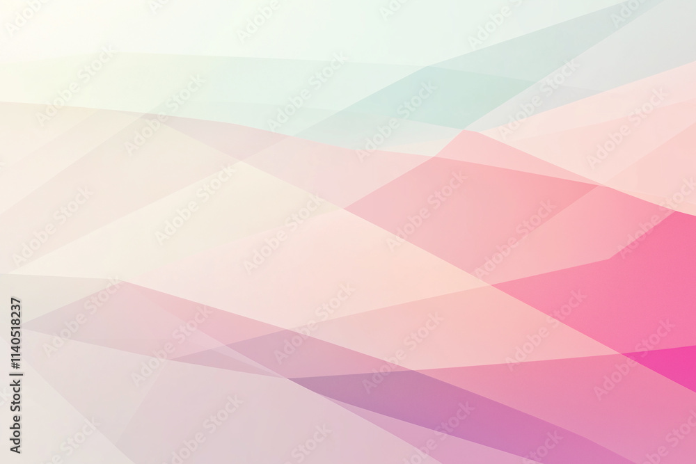 Poster soft pastel geometric shapes create a serene visual experience. generative ai