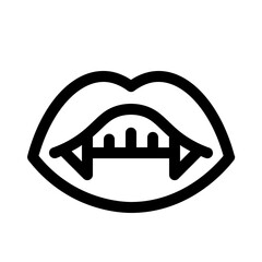 vampire teeth icon with line style, perfect for user interface projects
