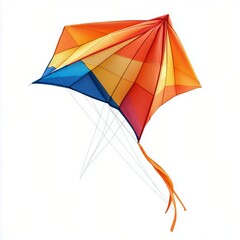 Colorful kite soaring against a clear blue sky during a sunny day in the park