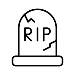 gravestone icon with thin style, perfect for user interface projects