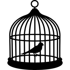 Bird Cage Silhouette vector illustration