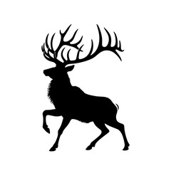 Elk vector silhouette with white background