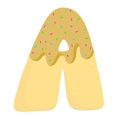 English donut letters cute clipart