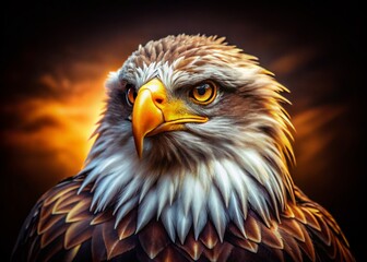 Majestic Brown and White Eagle: Conceptual Photography, Bird of Prey, Wildlife, Nature, Avian, Eagle Portrait, Powerful Bird