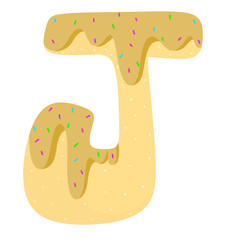 English donut letters cute clipart