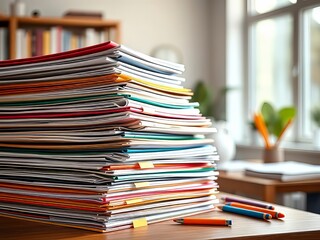 Isolated School Documents - Information Storage - Vibrant AI Photo