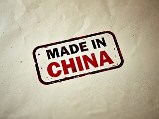 Made in China Rubber Stamp Watermark - Grunge Banner - AI Photo