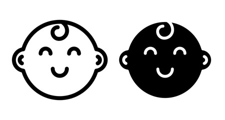 Baby Icons pack in outlined and flat versions