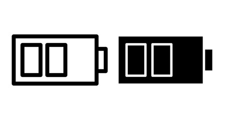 Battery Icons pack in outlined and flat versions