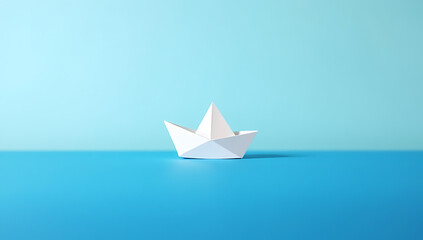 Word is small boat paper graph on a blue ocean, representing a simple business idea._00002_