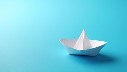 Fototapeta premium Word is small boat paper graph on a blue ocean, representing a simple business idea._00001_
