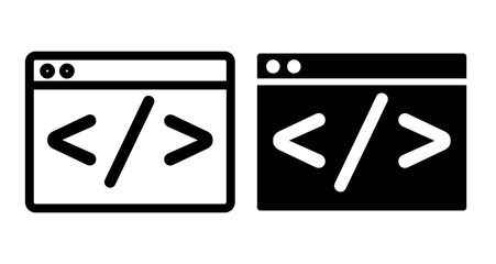 Coding Icons pack in outlined and flat versions