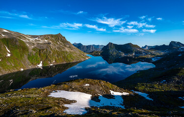 Mountain lake view. Lake in mountains