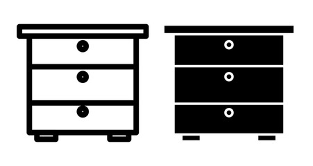 Drawer Icons pack in outlined and flat versions