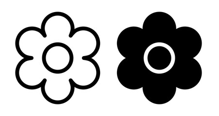 Flower Icons pack in outlined and flat versions