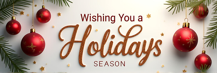 Wishing you a joyous holiday season with festive typography and elegant Christmas ornament decorations throughout your text._00001_