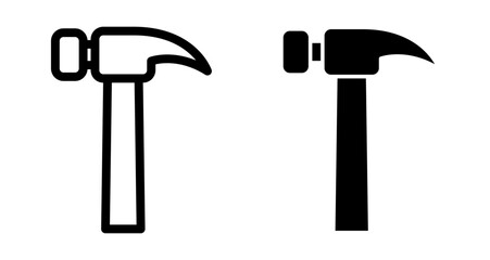 Hammer Icons pack in outlined and flat versions