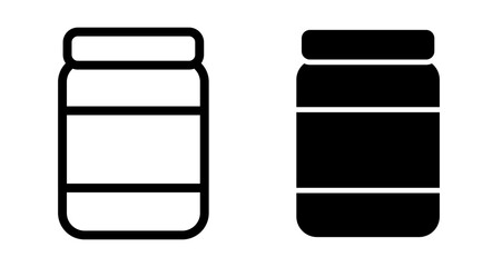 Jam glass Icons pack in outlined and flat versions