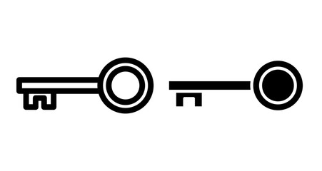 Key Icons pack in outlined and flat versions