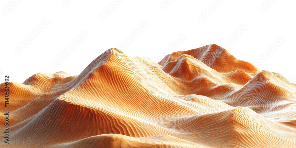 Aufkleber abstract desert sand dunes with wavy patterns isolated on transparent background
