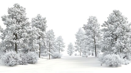 Fototapeta premium Snowy Winter Forest Landscape