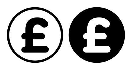 Fototapeta premium Pound Icons pack in outlined and flat versions