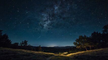 Fototapeta premium night landscape with stars