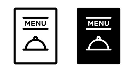 Restaurant menu Icons pack in outlined and flat versions