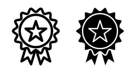 Rosette Icons pack in outlined and flat versions