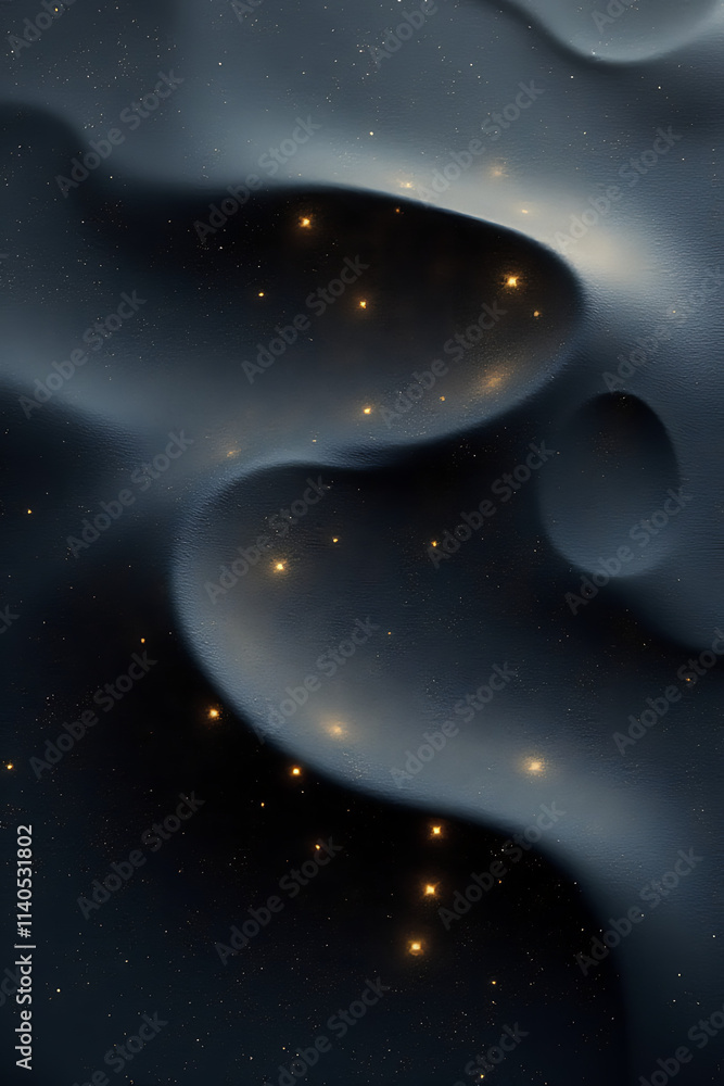 Poster Smooth surface textures can resemble those of stars or dark ground soils in their abstract appearance and visual similarity._00004_