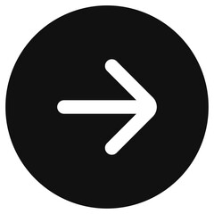Vector single arrow chevron right icon. Black, white background. Perfect for app and web interfaces, infographics, presentations, marketing, etc.