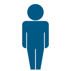 navy blue silhouette full body person icon