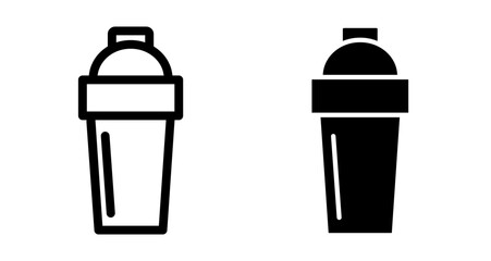 Shaker cup Icons pack in outlined and flat versions