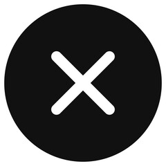 Obraz premium Vector cross multiply close remove mark icon. Black, white background. Perfect for app and web interfaces, infographics, presentations, marketing, etc.