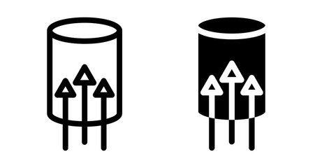 Suction Icons pack in outlined and flat versions
