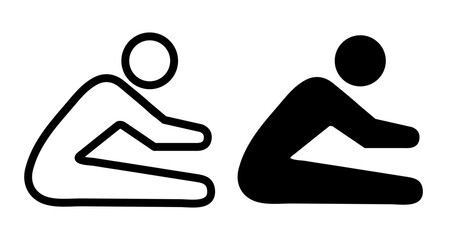 Stretching Icons pack in outlined and flat versions