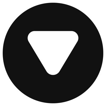 Editable vector down triangle arrow icon. Black, transparent white background. Part of a big icon set family. Perfect for web and app interfaces, presentations, infographics, etc