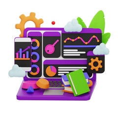 SEO Scene 3D Illustration