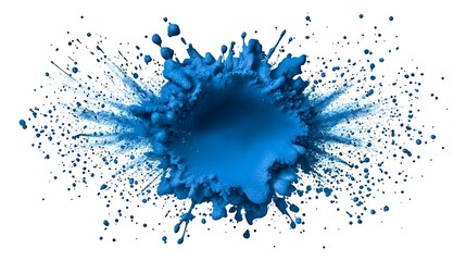 Vibrant Blue Paint Splash on White Background for Creative Use