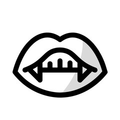 vampire teeth icon with shady style, perfect for user interface projects