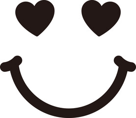 smiling face with heart eyes silhouette.
Valentine's Day Smiley Emoji Icon.
Isolated Valentine's Day element.
Transparent background.