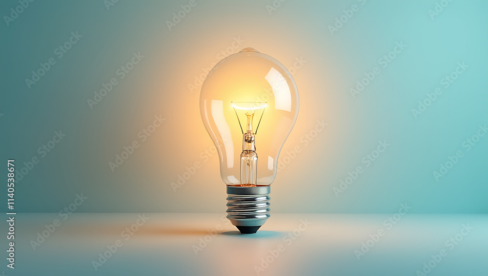 Poster Illuminating ideas and innovative concepts emanate from a lightbulb situated amidst a soothing pastel colored backdrop of creative inspiration._00002_